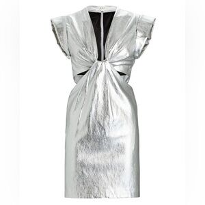 Adina Metallic Vegan Leather Mini Dress. Size 4. New with tags